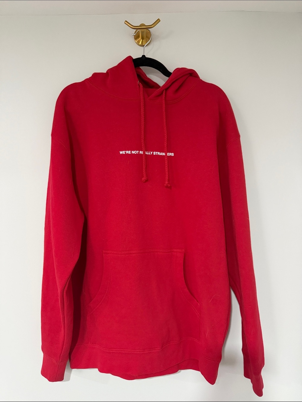 We’re not really strangers Red Pullover Hoodie